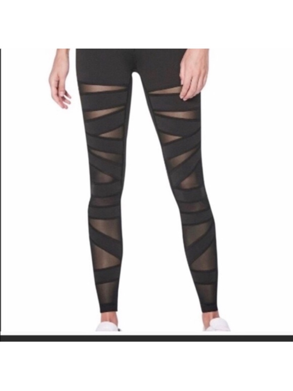 lululemon athletica Black Mesh-Stripe Leggings